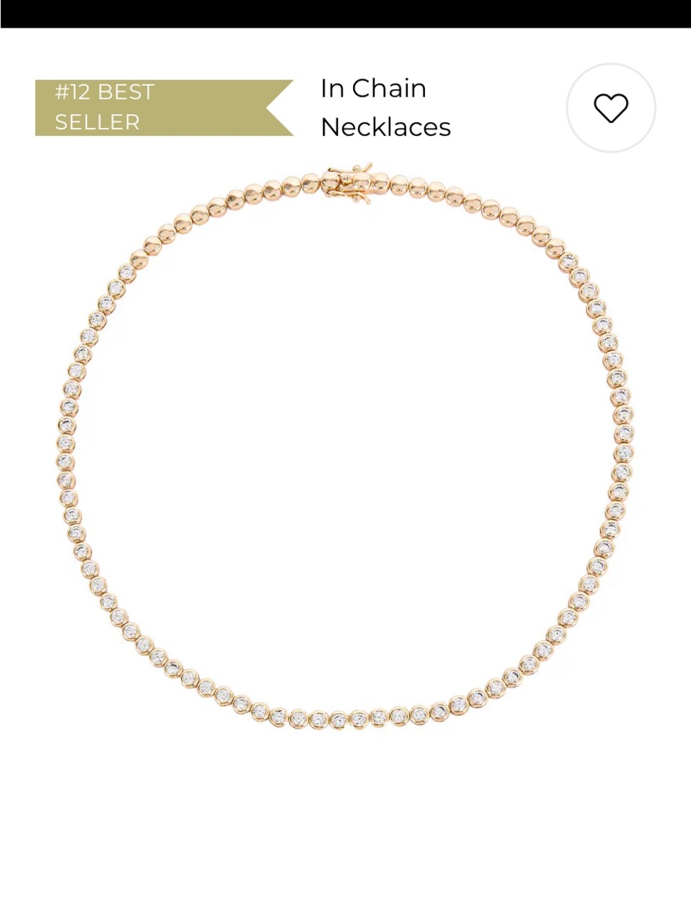 REVOLVE Reese Gold-Tone Crystal Tennis Necklace. NEW
